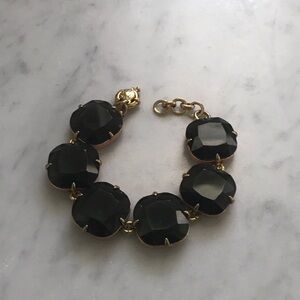 J. Crew Black and Gold Statement Bracelet